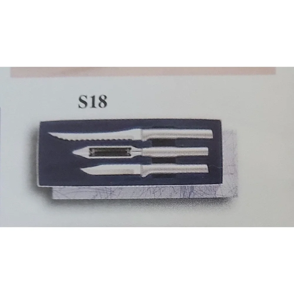 Rada Cutlery Peel Pare & Slice Gift Set S18 Silver 3 Piece Kitchen Tool Set USA